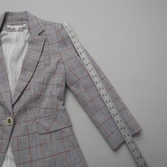 Veronica Beard Schoolboy Dickey Blazer Grey Plaid Size 2 - Picture 10 of 11